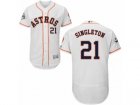 Houston Astros #21 Jon Singleton Authentic White Home 2017 World Series Bound Flex Base MLB Jersey