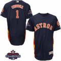 Astros #1 Carlos Correa Navy Blue Flexbase Authentic Collection 2017 World Series Champions Stitched MLB Jersey