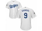 Los Angeles Dodgers #9 Yasmani Grandal Replica White Home 2017 World Series Bound Cool Base MLB Jersey