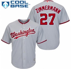 Men\'s Majestic Washington Nationals #27 Jordan Zimmermann Authentic Grey Road Cool Base MLB Jersey