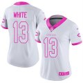 Womens Nike Chicago Bears #13 Kevin White White Pink Stitched NFL Limited Rush Fashion Jersey