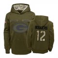 Nike Packers #12 Aaron Rodgers 2019 Salute To Service Stitched Hooded Sweatshirt