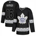 Maple Leafs #16 Mitchell Marner Black Team Logos Fashion Adidas Jersey
