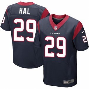 Mens Nike Houston Texans #29 Andre Hal Elite Navy Blue Team Color NFL Jersey