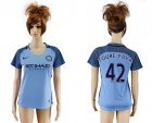 Womens Manchester City #42 Toure Yaya Home Soccer Club Jersey