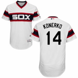 Men\'s Majestic Chicago White Sox #14 Paul Konerko White Flexbase Authentic Collection MLB Jersey