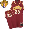 Men's Adidas Cleveland Cavaliers #23 LeBron James Swingman Wine Red CAVS Throwback 2016 The Finals Patch NBA Jersey