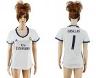 Womens Real Madrid #1 Casillas Home Soccer Club Jersey