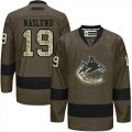 Vancouver Canucks #19 Markus Naslund Green Salute to Service Stitched NHL Jersey