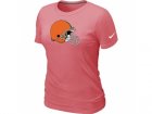 Women Cleveland Browns Pink Logo T-Shirt