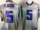 2013 Super Bowl XLVII NEW Baltimore Ravens 5 Joe Flacco Grey Shadow Jerseys