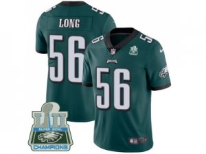 Youth Nike Philadelphia Eagles #56 Chris Long Midnight Green Team Color Super Bowl LII Champions Stitched NFL Vapor Untouchable Limited Jersey