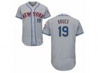 Mens Majestic New York Mets #19 Jay Bruce Grey Flexbase Authentic Collection MLB Jersey
