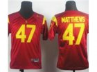 Ncaa Youth Trojans #47 Clay Matthews Red Embroidered Jerseys