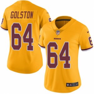 Women\'s Nike Washington Redskins #64 Kedric Golston Limited Gold Rush NFL Jersey