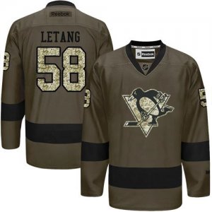 Pittsburgh Penguins #58 Kris Letang Green Salute to Service Stitched NHL Jersey