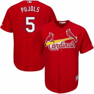 Mens Majestic St. Louis Cardinals #5 Albert Pujols Authentic Red Alternate Cool Base MLB Jersey