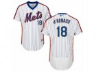 Mens Majestic New York Mets #18 Travis dArnaud White Royal Flexbase Authentic Collection MLB Jersey
