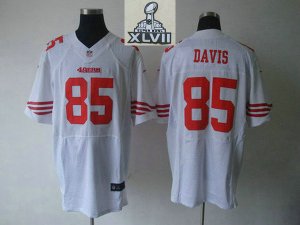 2013 Super Bowl XLVII NEW San Francisco 49ers 85 Vernon Davis White Elite new Jerseys