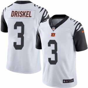 Mens Nike Cincinnati Bengals #3 Jeff Driskel Limited White Rush NFL Jersey