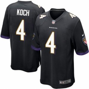 Mens Nike Baltimore Ravens #4 Sam Koch Game Black Alternate NFL Jersey