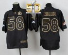Nike Denver Broncos #58 Von Miller Black Gold No. Fashion Super Bowl 50 Men Stitched NFL Elite Jersey