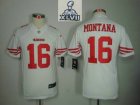 2013 Super Bowl XLVII Youth NEW NFL San Francisco 49ers 16 Joe Montana White Jerseys(Youth Limited)