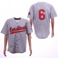 Cardinals #6 Stan Musial Gray 1956 Cooperstown Collection Jersey