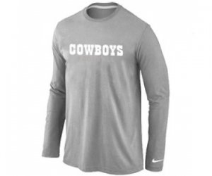 Nike Dallas Cowboys font Long Sleeve T-Shirt Grey