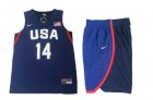 USA #14 Draymond Green Navy 2016 Olympic Basketball Team Jersey(With Shorts)