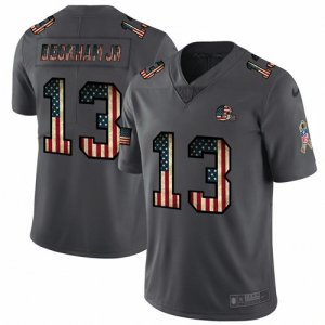 Nike Browns #13 Odell Beckham Jr. 2019 Salute To Service USA Flag Fashion Limited Jersey