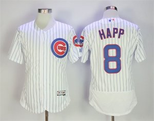 Cubs #8 Ian Happ White Flexbase Jersey