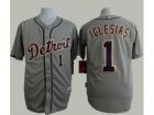 MLB Detroit Tigers #1 Jose Iglesias Grey Cool Base jerseys