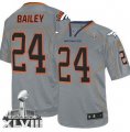 Nike Denver Broncos #24 Champ Bailey Lights Out Grey Super Bowl XLVIII NFL Elite Jersey