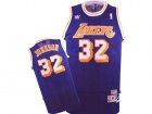 Lakers #32 Magic Johnson Purple Hardwood Classics Jersey