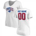 Carolina Panthers NFL Pro Line by Fanatics Branded Womens Any Name & Number Banner Wave V Neck T-Shirt White