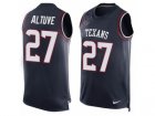Mens Nike Houston Texans #27 Jose Altuve Limited Navy Blue Player Name & Number Tank Top NFL Jersey