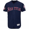 Mens Seattle Mariners Blank Navy Blue Stitched 2016 Fashion Stars & Stripes Flex Base Baseball Jersey