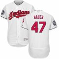 Mens Majestic Cleveland Indians #47 Trevor Bauer White 2016 World Series Bound Flexbase Authentic Collection MLB Jersey
