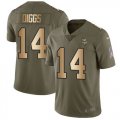 Nike Vikings #14 Stefon Diggs Olive Gold Salute To Service Limited Jersey