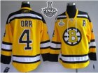 nhl jerseys boston bruins #4 bobby orr yellow[2013 stanley cup][patch A]
