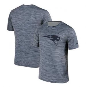 Men\'s New England Patriots Nike Gray Black Striped Logo Performance T-Shirt