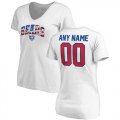 Chicago Bears NFL Pro Line by Fanatics Branded Womens Any Name & Number Banner Wave V Neck T-Shirt White