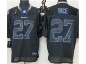 2013 Nike Super Bowl XLVII NFL Baltimore Ravens #27 Ray Rice Black Jerseys[Lights Out Elite]