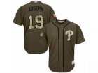 Youth Majestic Philadelphia Phillies #19 Tommy Joseph Replica Green Salute to Service MLB Jersey