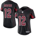 Womens Nike Arizona Cardinals #12 John Brown Black Stitched NFL Limited Rush Jersey