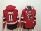 Atlanta Falcons #11 Julio Jones Red All Stitched Hooded Sweatshirt