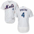 Mens Majestic New York Mets #4 Lenny Dykstra White Flexbase Authentic Collection MLB Jersey