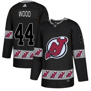 Devils #44 Miles Wood Black Team Logos Fashion Adidas Jersey - å‰¯æœ¬