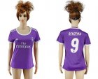 Womens Real Madrid #9 Benzema Away Soccer Club Jersey